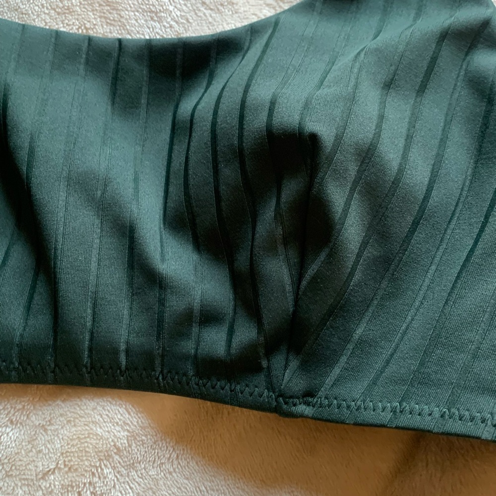lululemon athletica Ribbed Scoop Neck Sports Bra in Dark Green - Picture 5 of 11